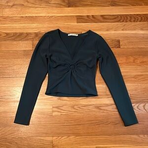 Abercrombie and Fitch O-Ring Top in emerald green‎
